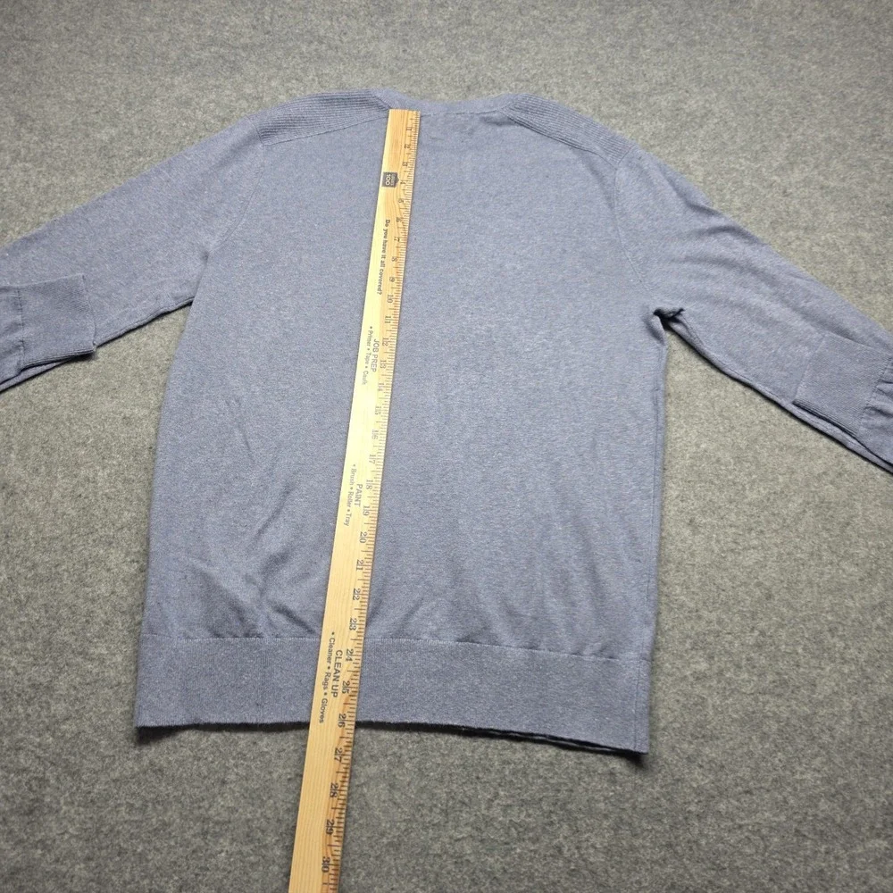 Banana Republic Mens Blue Silk Linen Blend Crewneck Sweater Medium Heathered